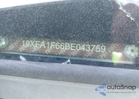 2011 Honda Civic Lx-S z USA, uszkodzony, nr VIN 19XFA1F66BE043759